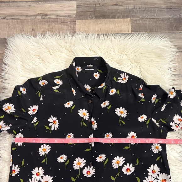 The Kooples 100% silk button front daisy print shirt blouse top M - Picture 7 of 10